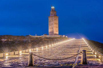 Tower of Hercules in A Coruna, Galicia, Spain.