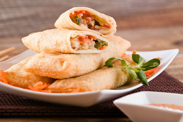 Vegetable spring rolls. 