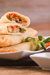 Vegetable spring rolls. 
