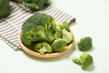 Modern style of the Broccoli isolated on green background.