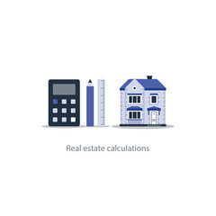House maintenance calculation icon, living expenses, real estate investment plan
