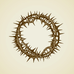 Crown of Thorns. Vector drawing