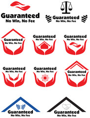 Guaranteed No win, No Fee label badge icons