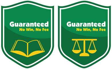 Guaranteed No win, No Fee label badge