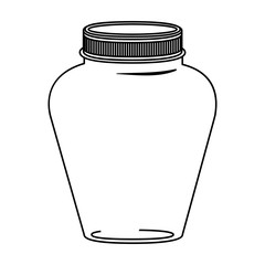 silhouette glass jar decorative with lid vector illustration