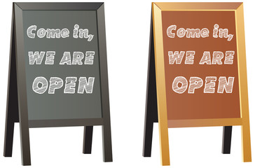 Come in we're open sign display for shops or business
