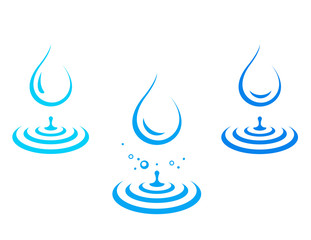 water drop icons splash set