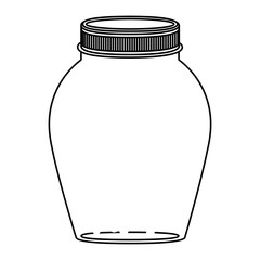 silhouette rounded glass container with lid vector illustration