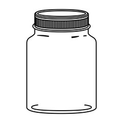 silhouette jar of jam with lid vector illustration