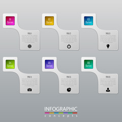 Infographic business concept with 6 options, parts, steps. Vector illustration can be used for diagram, chart, web design, presentation, advertising