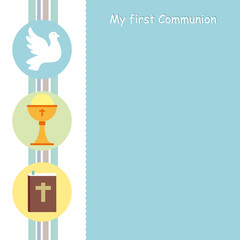 my first communion card. Icons and space for text