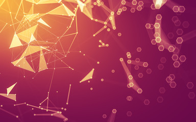 Fototapeta premium Abstract polygonal space low poly dark background, 3d rendering