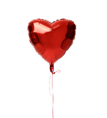 Single red big heart metallic balloon for birthday