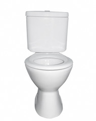 White toilet bowl isolated on white