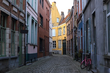 Typical European street, Ghent, Belgium 