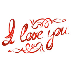 I love you lettering. Vector illustration