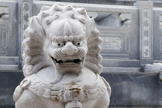 Stone carving of China temple in Public Places