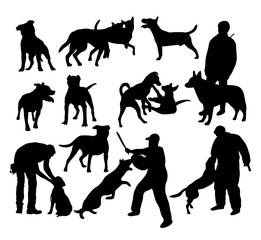 Dog Training Activity Silhouettes, art vector design