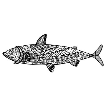 fish doodle zentangle graphic