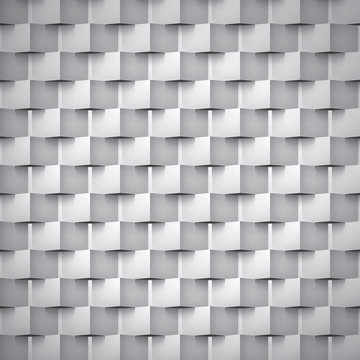 Volume realistic vector texture, cubes, gray geometric pattern, plexus design wallpaper