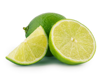 Whole and sliced sour lime
