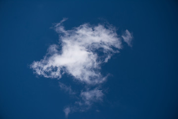White fluffy cloud on blue sky