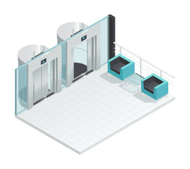 Modern Elevator Hall Interior © Macrovector