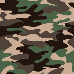 Camouflage pattern background seamless clothing print, repeatable camo glamour vector