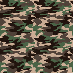 Fototapeta premium Camouflage pattern background seamless clothing print, repeatable camo glamour vector