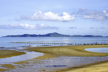 colour full beach. pattaya chonburi thailand. with blue sky  a l