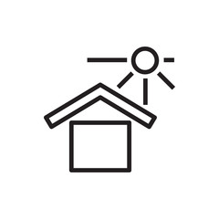 house under sun icon illustration