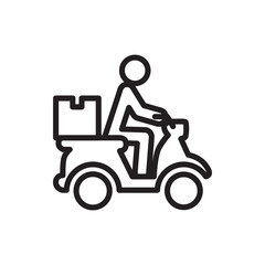 courier on motorcycle icon illustration