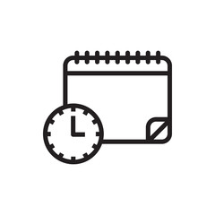 calendar with clock icon illustration