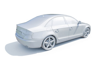 3d Car White Blank Template