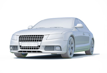 Naklejka premium 3d Car White Blank Template