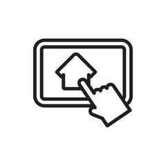 home on tablet icon illustration
