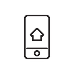 home on phone display icon illustration