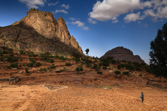 Landscape around historical city Aksum  (Axum) - Ethiopia