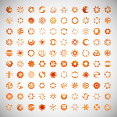 Circle Icons Set-Isolated.Vector Illustration,Graphic Design.Collection Of Abstract Decorative Elements.For App,Web Site,Print,Presentation Templates,Mobile Applications And Promotional Materials