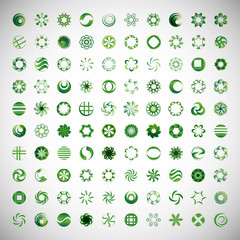 Circle Icons Set-Isolated.Vector Illustration,Graphic Design.Collection Of Abstract Decorative Elements.For App,Web Site,Print,Presentation Templates,Mobile Applications And Promotional Materials