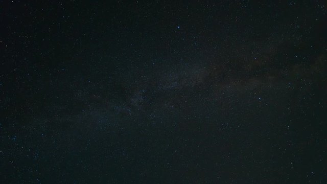 The meteor shower in the starry sky with milky way. Time lapse