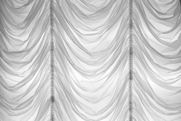 white ruffle curtain background - obrazy, fototapety, plakaty