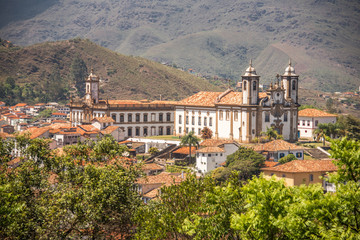 The church of Our Lady of Mount Carmel, Ouro Preto, Minas Gerais, Brazil, a former colonial mining town located in the Serra do Espinhaco mountains and designated a World Heritage Site by UNESCO