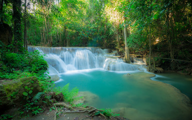 Waterfall in the forest at Huay Mae Kamin waterfall National Par