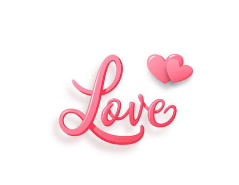 Hand drawn word love background. Vector eps10.