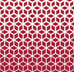 Abstract sacred geometry red grid halftone cubes pattern