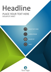 Green blue cover template for business. Vector.