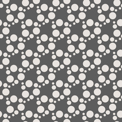 Monochrome geometric seamless vector pattern with circles