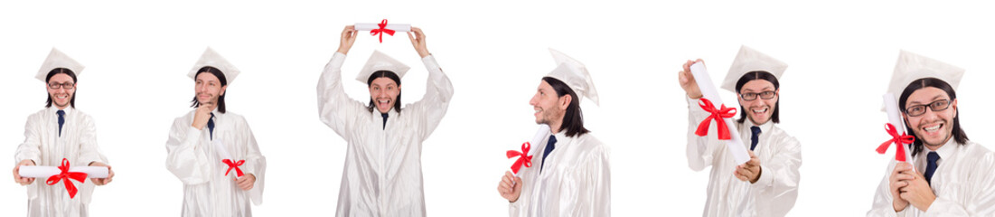 Young man ready for university graduation