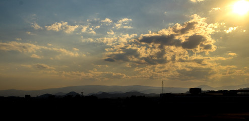 Sunset in the Cityscape silhouette
